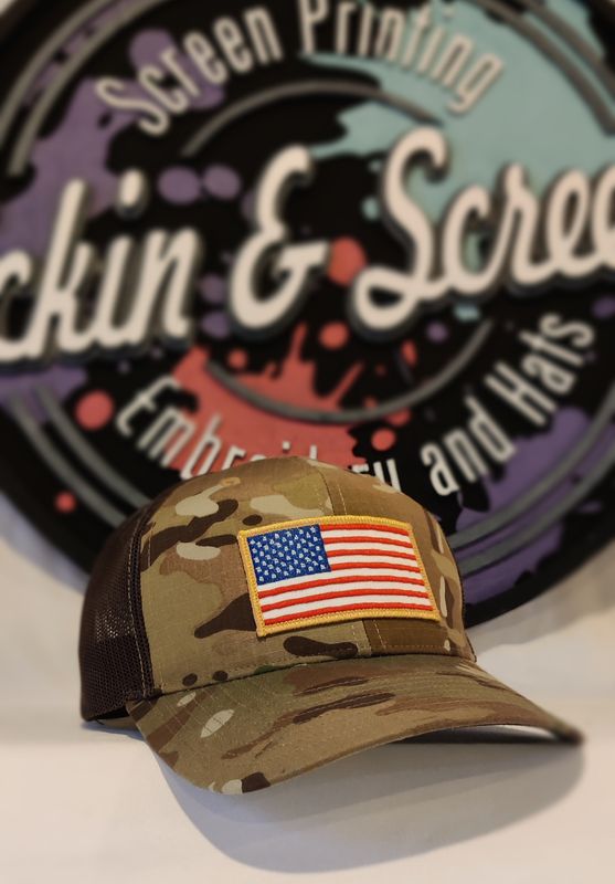 US Flag Patch Hat - RipStop 862 Trucker Hat