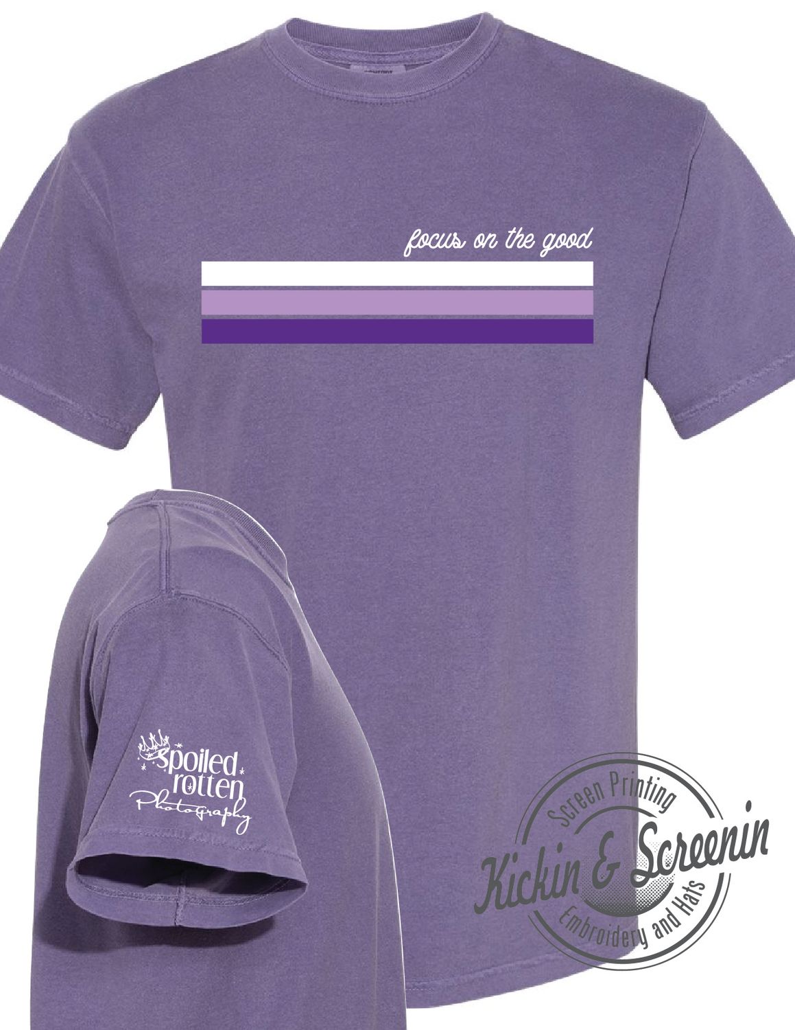 SRP - Focus On The Good - Grape Comfort Color Tee