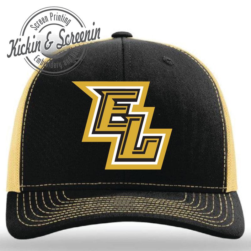 EL Embroidered Patch Hat - Black/VegasGold - Richardson 112