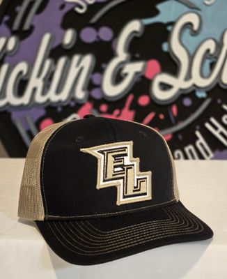 EL Embroidered Patch Hat - Black/VegasGold - Richardson 112
