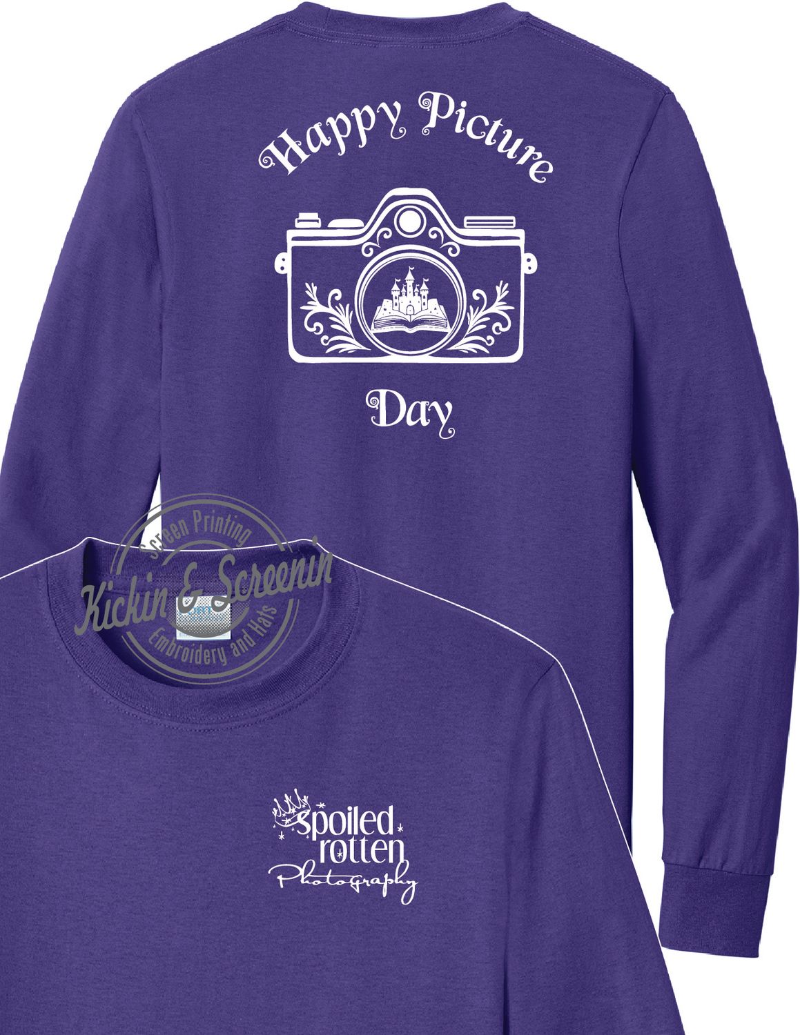 SRP - Happy Picture Day - Long Sleeve Cotton Tee - Purple
