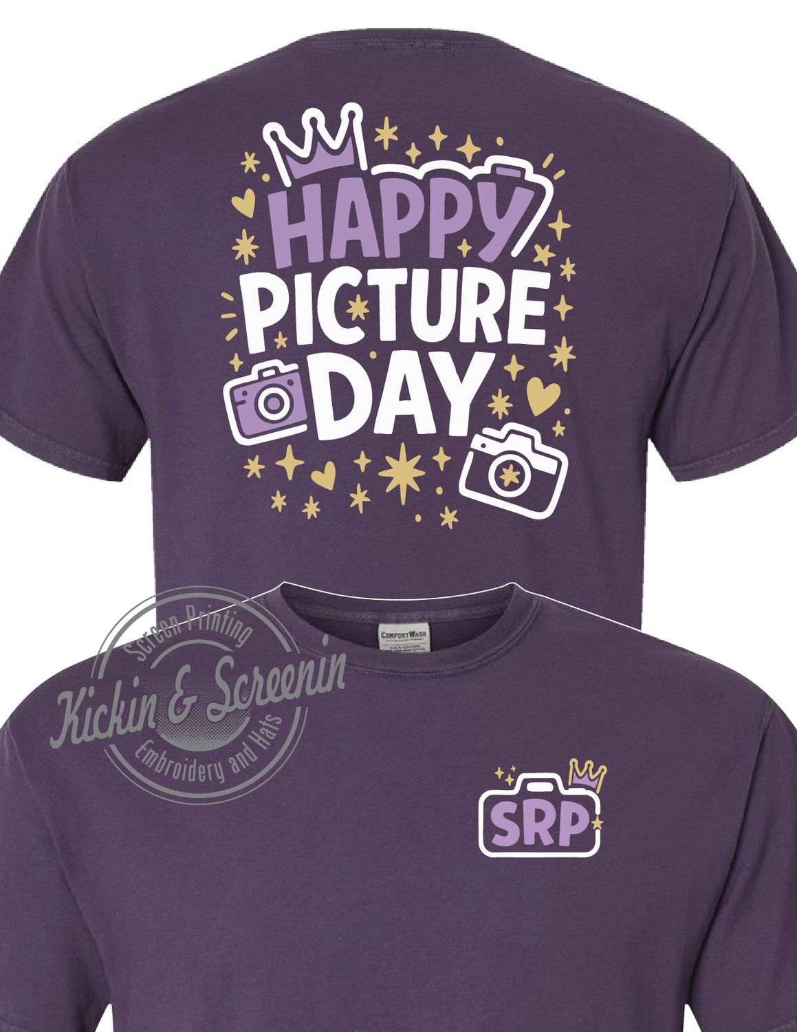 SRP - Multi-Color Happy Picture Day - Comfort Wash Tee - Grape Soda