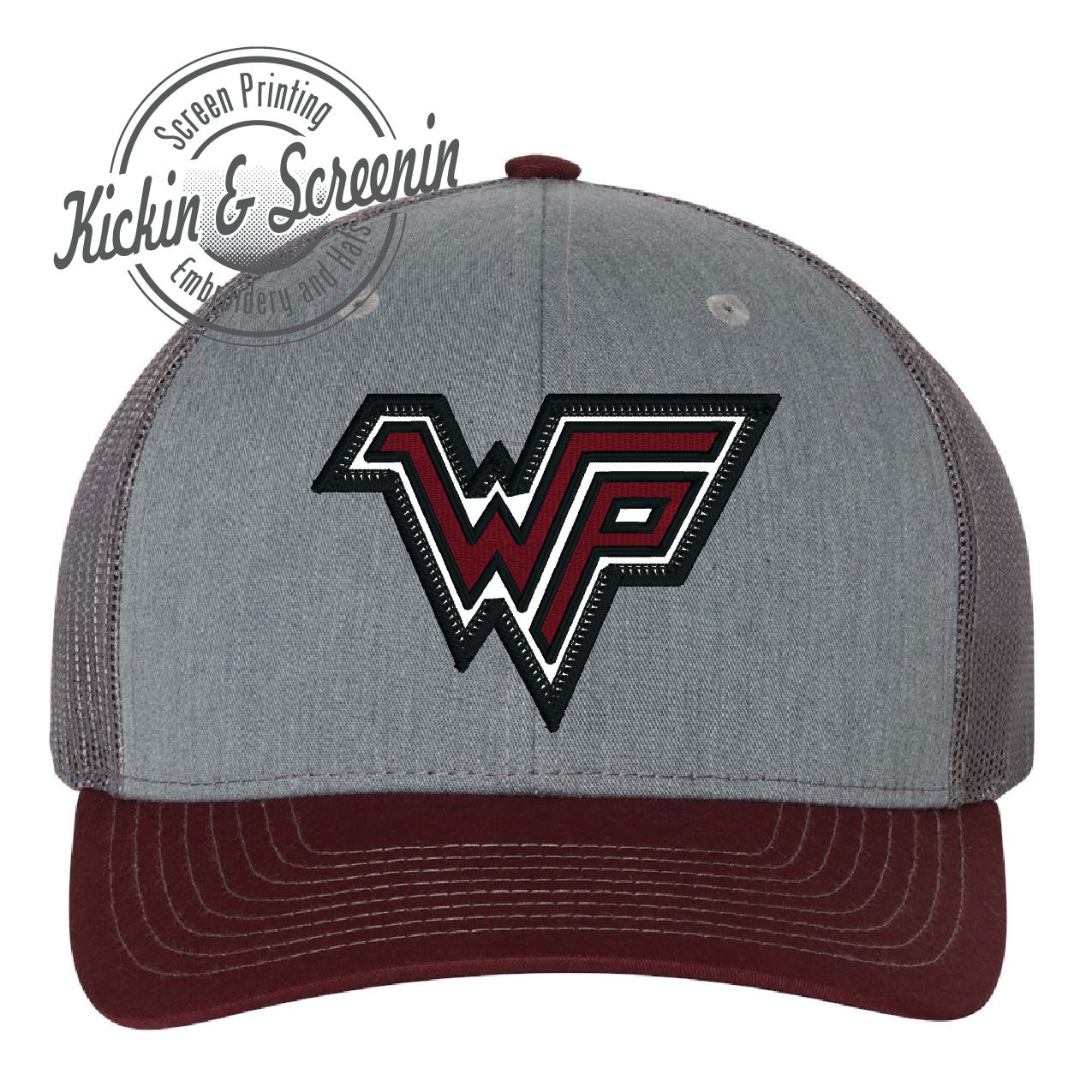 WP Patch Hat - HeatherGray/Charcoal/Maroon Richardson 112