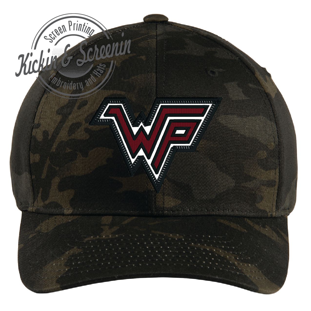 WP Patch Hat - Black Camo FlexFit Solid Back Cap