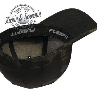 WP Patch Hat - Black Camo FlexFit Solid Back Cap