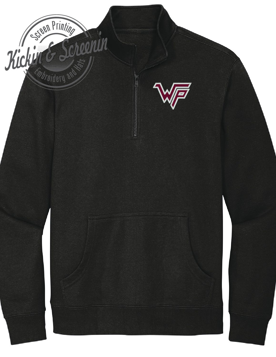 WP Embroidered Black 1/4 Zip Pullover