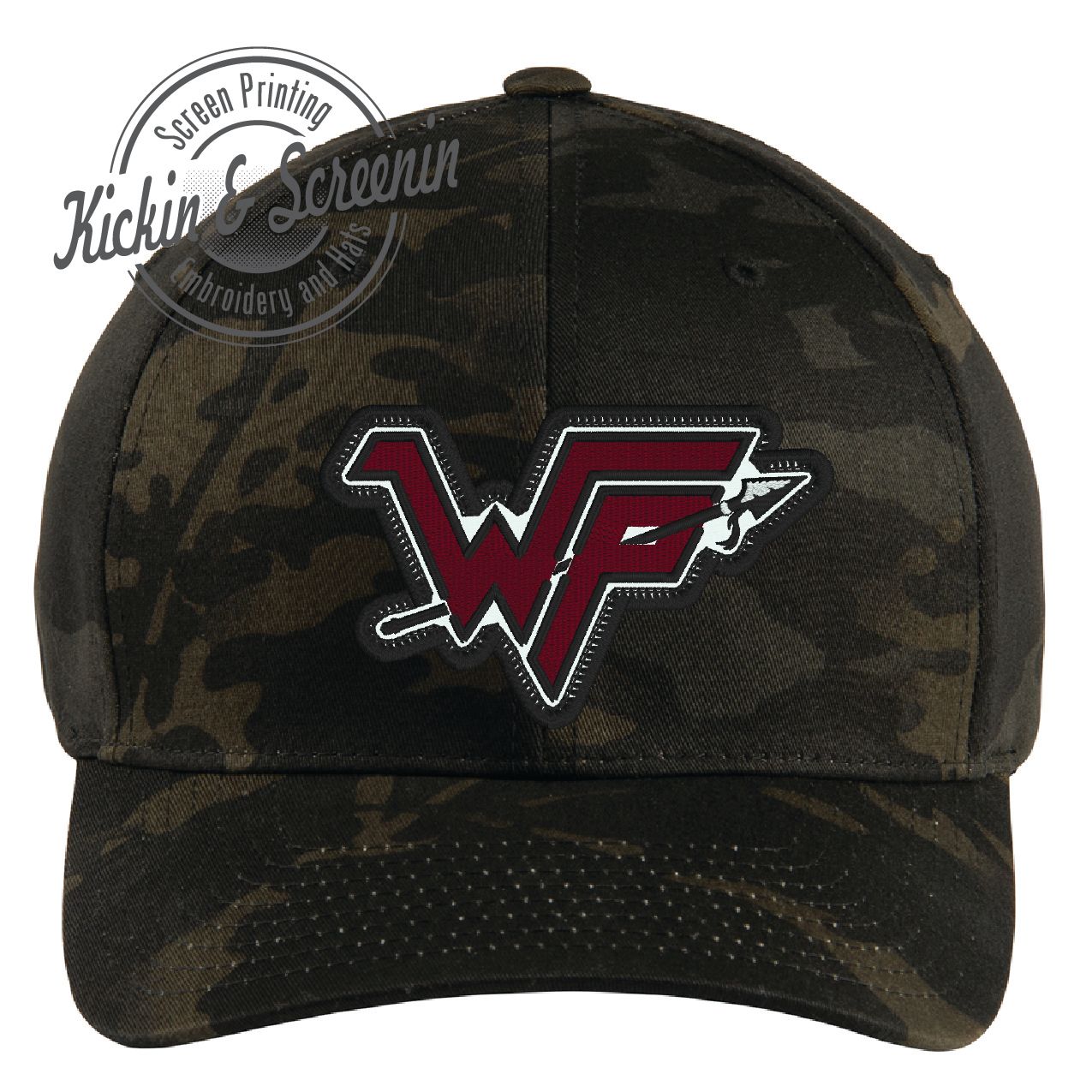 WP Patch Hat - Black Camo FlexFit Solid Back Cap