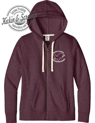 WP Band Embroidered Heather Maroon FullZip Ladies Hoodie