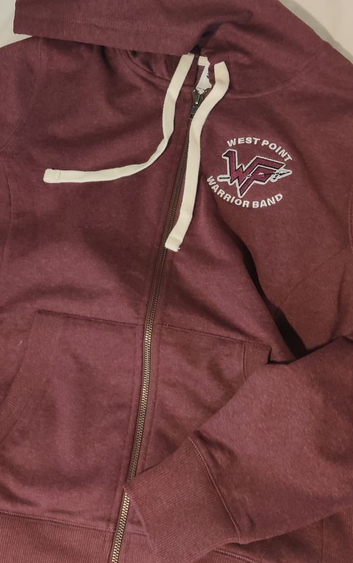 WP Band Embroidered Heather Maroon FullZip Men&#39;s Hoodie
