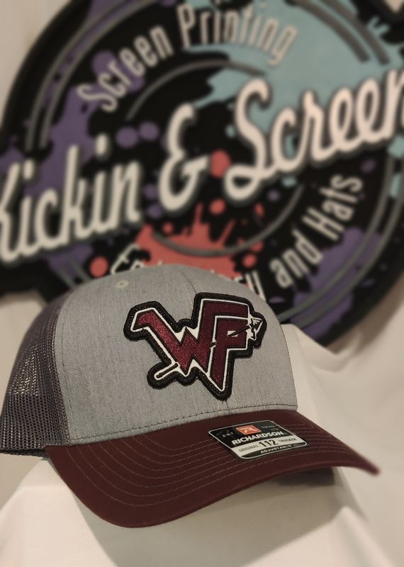 WP Patch Hat - HeatherGray/Charcoal/Maroon Richardson 112