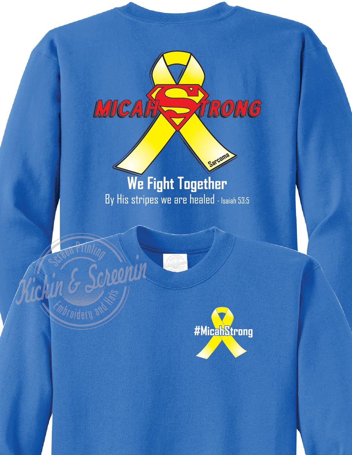 Micah Strong Fundraiser Crewneck - Royal Blue