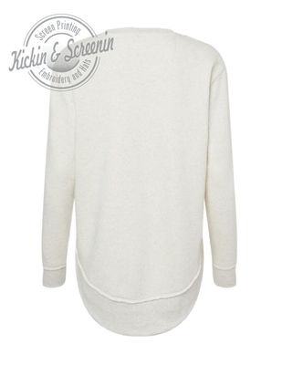 West Morgan DropTail Crewneck - Chenille Yarn Embroidered - Natural Heather