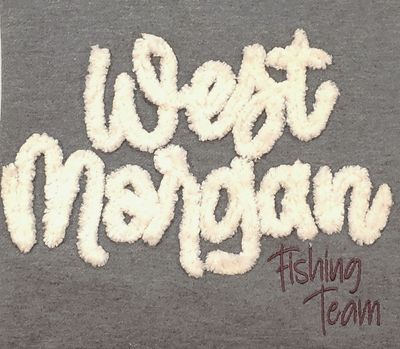 WM Fishing Team DropTail Crewneck - Chenille Yarn Embroidered - Granite Heather