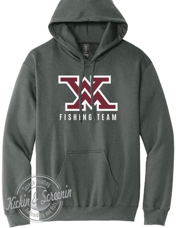 WM Fishing Team -  Twill Embroidered - SoftStyle Hoodie - Charcoal