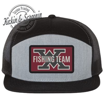 WM Fishing Team Patch Hat - Heather Gray/Black - Richardson 168 Flat Bill
