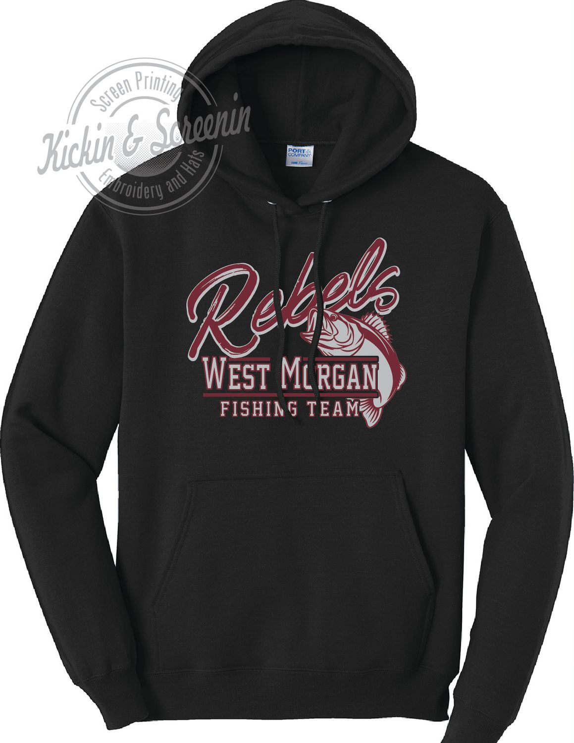 WM Fishing Team - Screen Printed Hoodie - Black