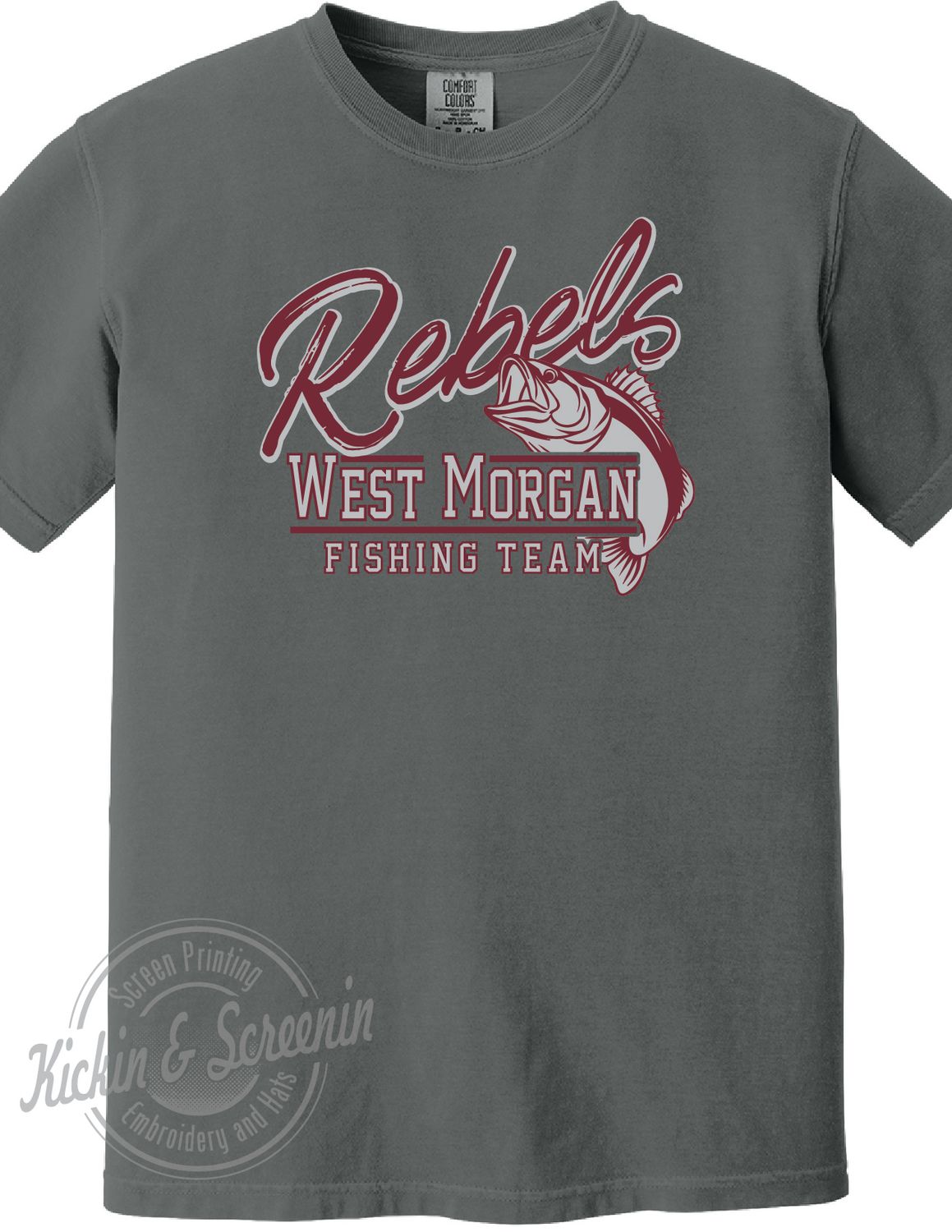 WM Fishing Team - Screen Printed Comfort Color Tee - Pepper