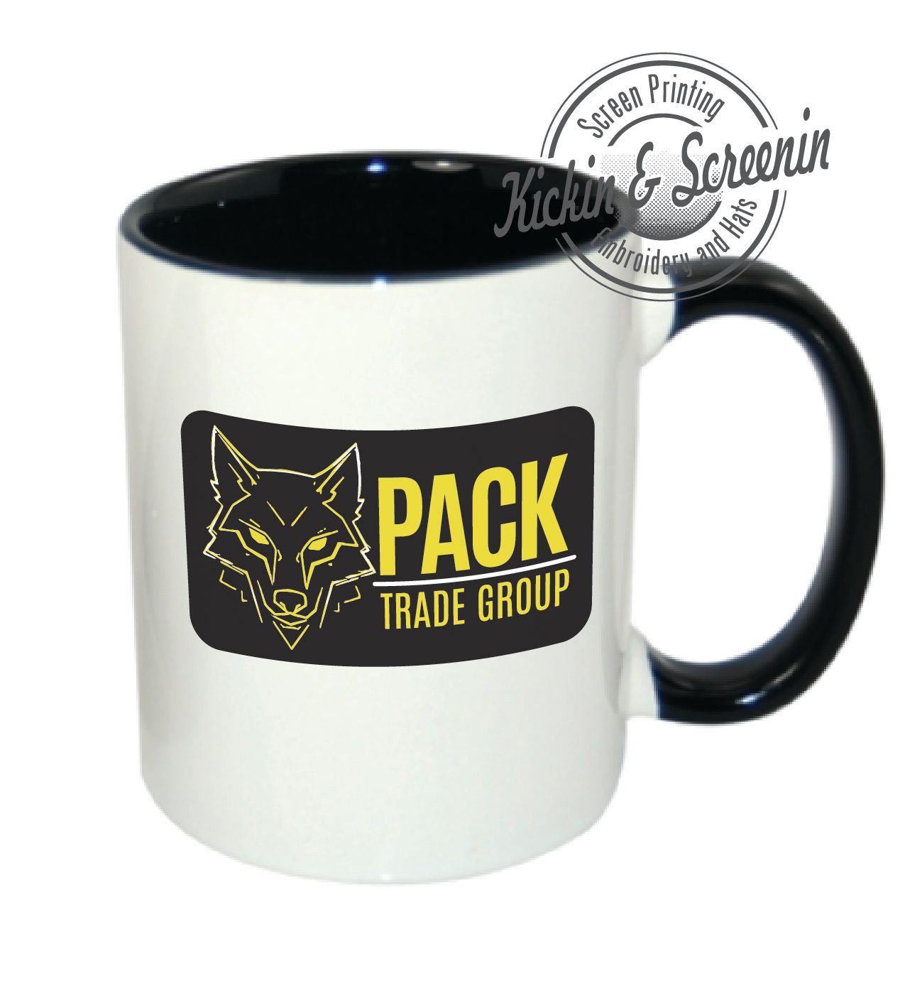 Pack Trade Group - 15oz Ceramic Logo Mug - White/Black
