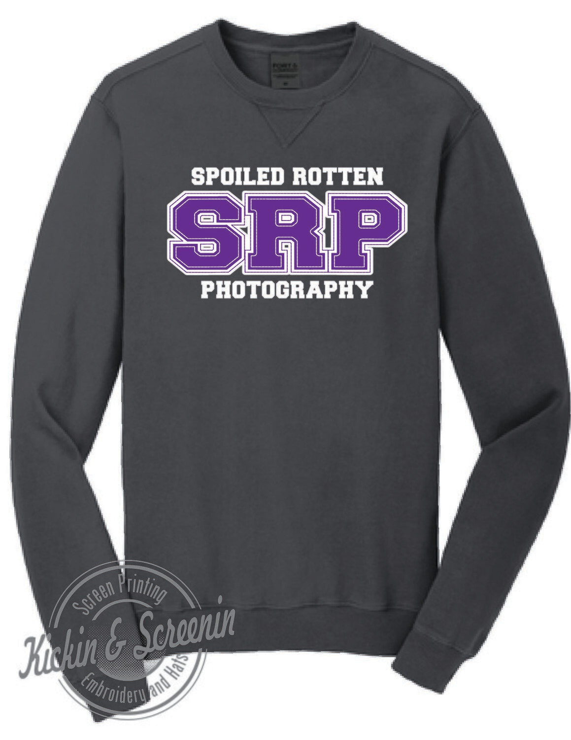 SRP Collegiate Applique Coal Crewneck Fall 2023