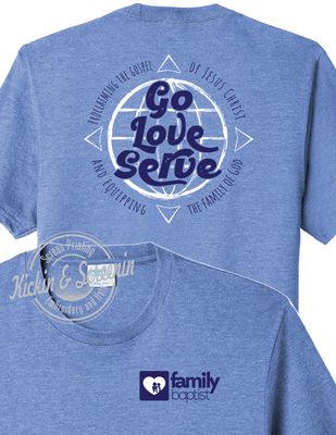 FBC Go Love Serve Tri-Blend Tee - Carolina Blue Heather