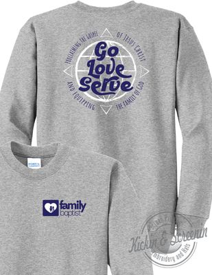 FBC Go Love Serve Crewneck - Heather Gray
