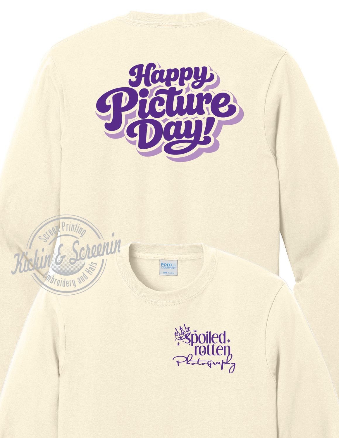 SRP - Happy Picture Day - Long Sleeve Cotton Tee - Natural