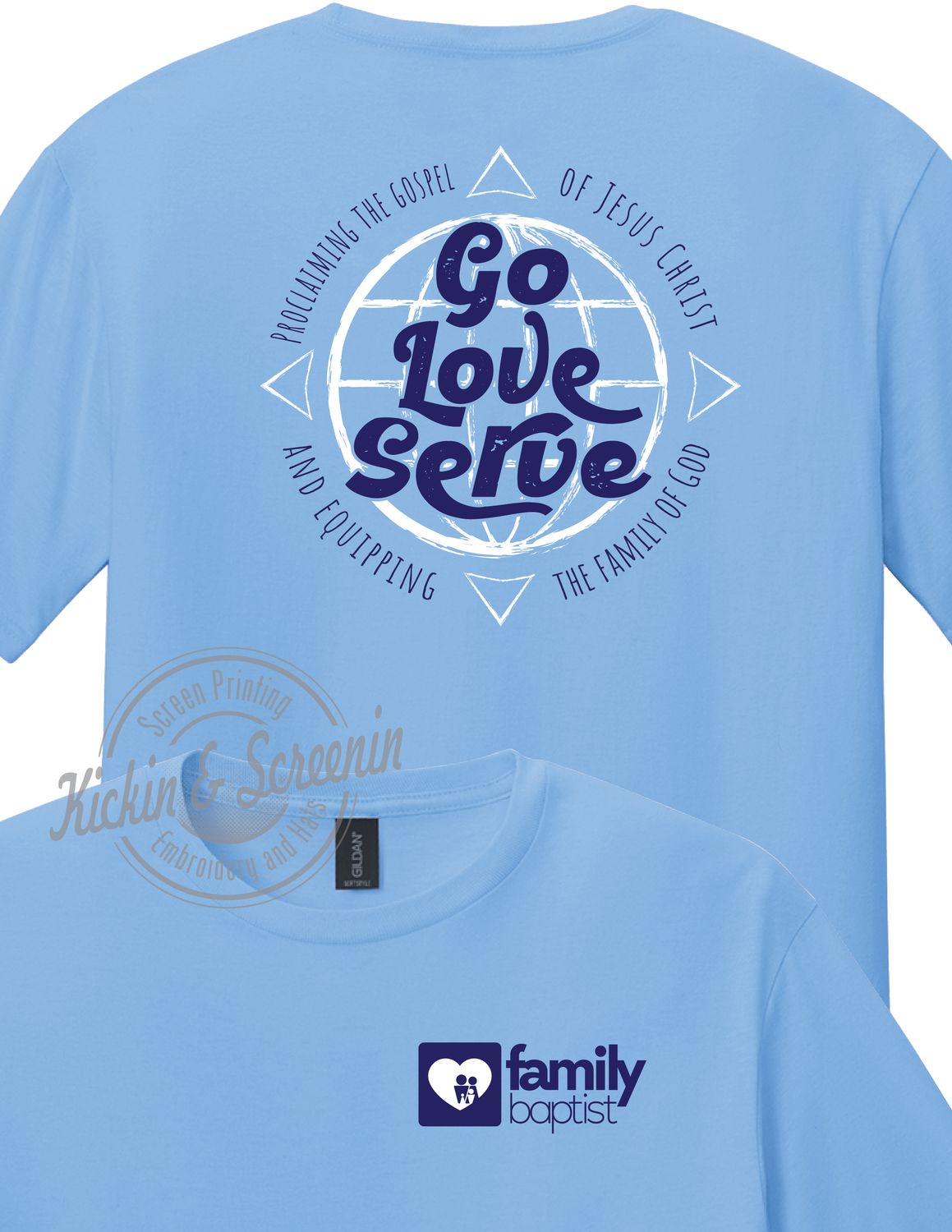 FBC Go Love Serve Tee - Carolina Blue