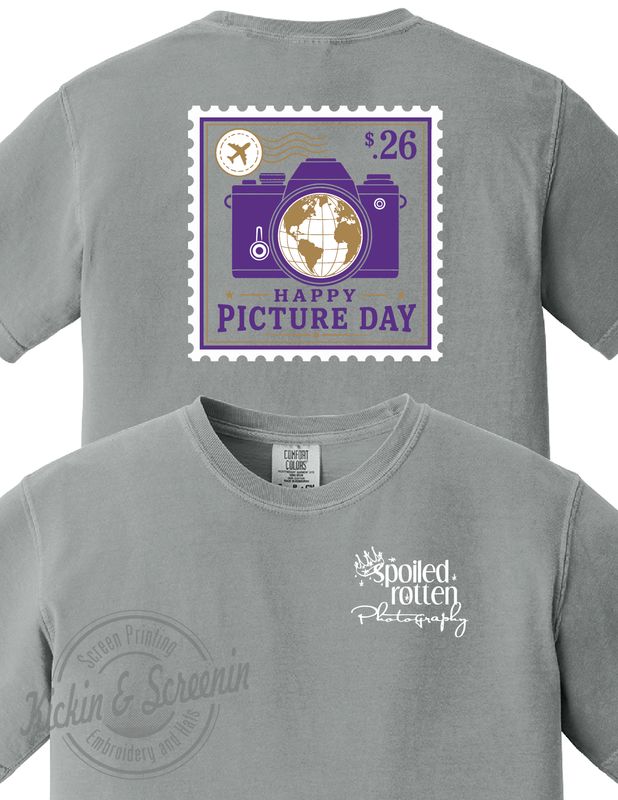 SRP - Happy Picture Day - Travel Design - Comfort Color Tee - Gray