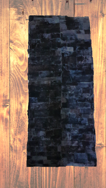 Lammfell-Teppich, Patchwork-Qualität, ca. 140x60 cm, dunkel
