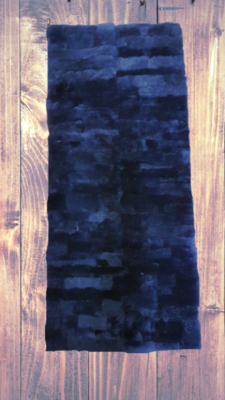 Lammfell-Teppich, Patchwork-Qualität, ca. 140x60 cm, schwarz