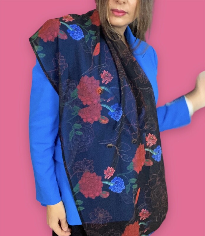 Foulard Fiori blu e rose Foulard Fiori blu e rose