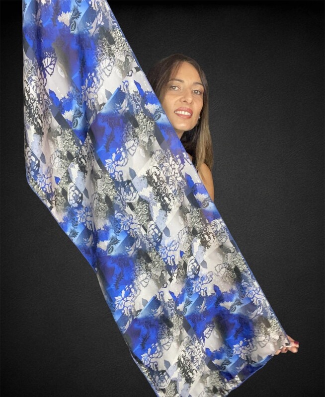 Foulard Venezia blu e nero