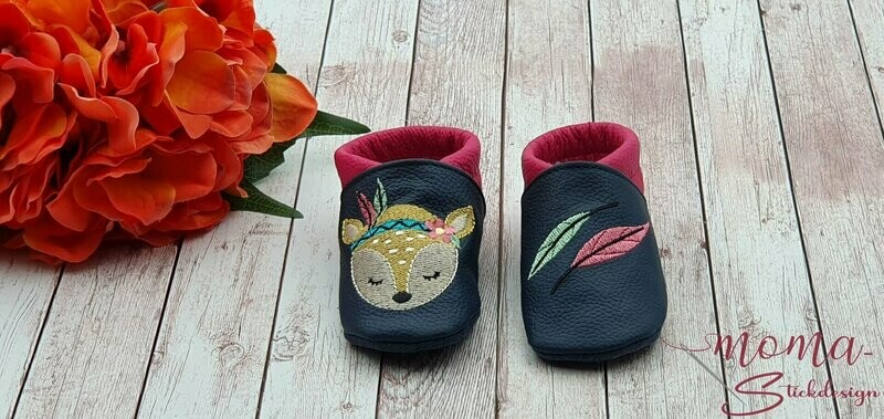 Lederpuschen Boho Reh, Indianer Reh
