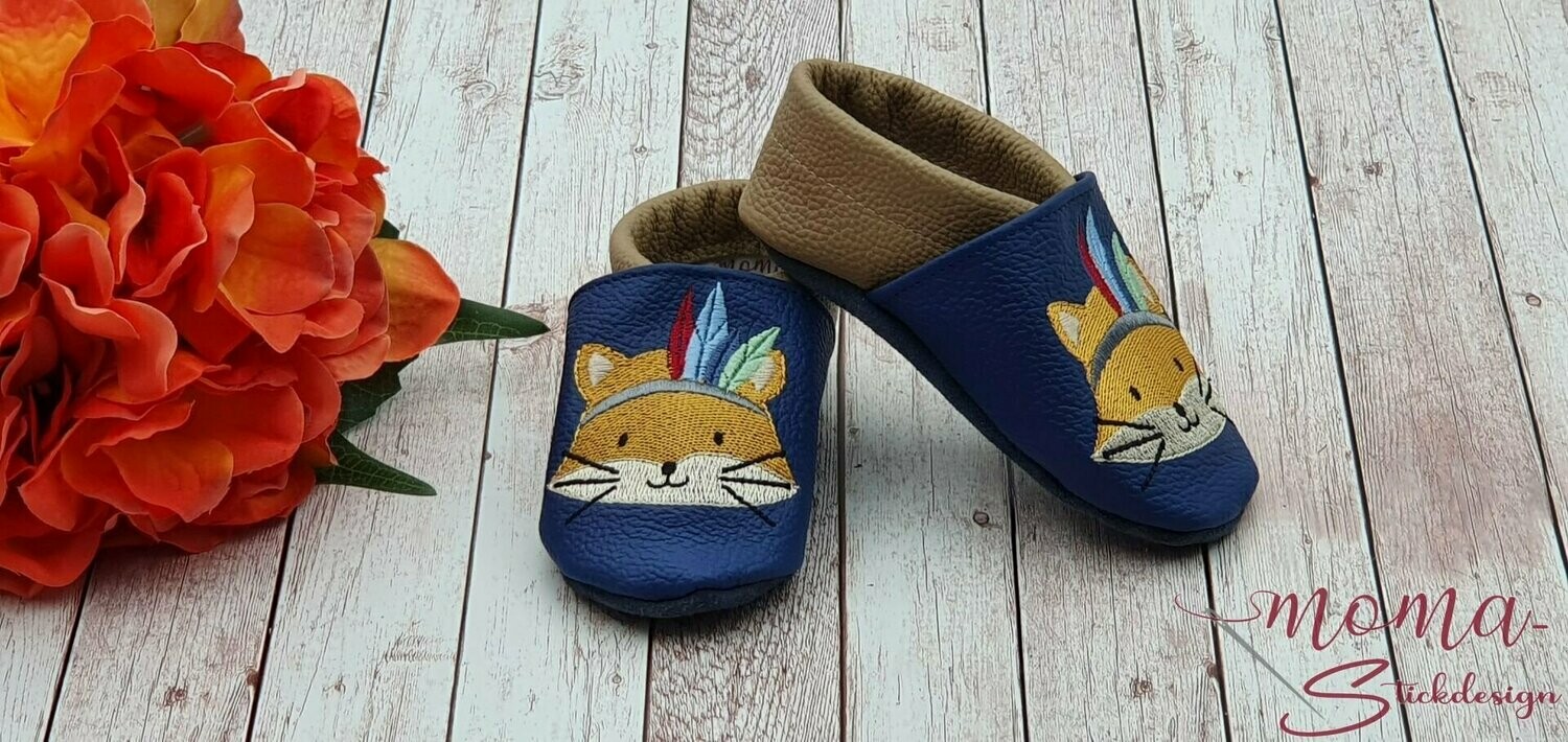 Lederpuschen Boho Fuchs, Indianer Fuchs