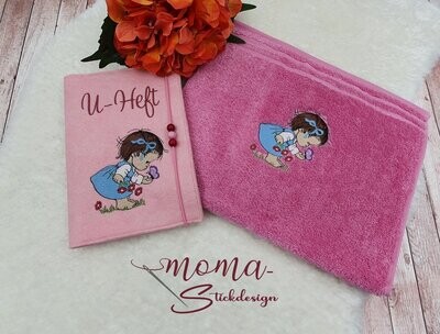 Kinder Handtuch und U-Heft Hülle Set Mädchen