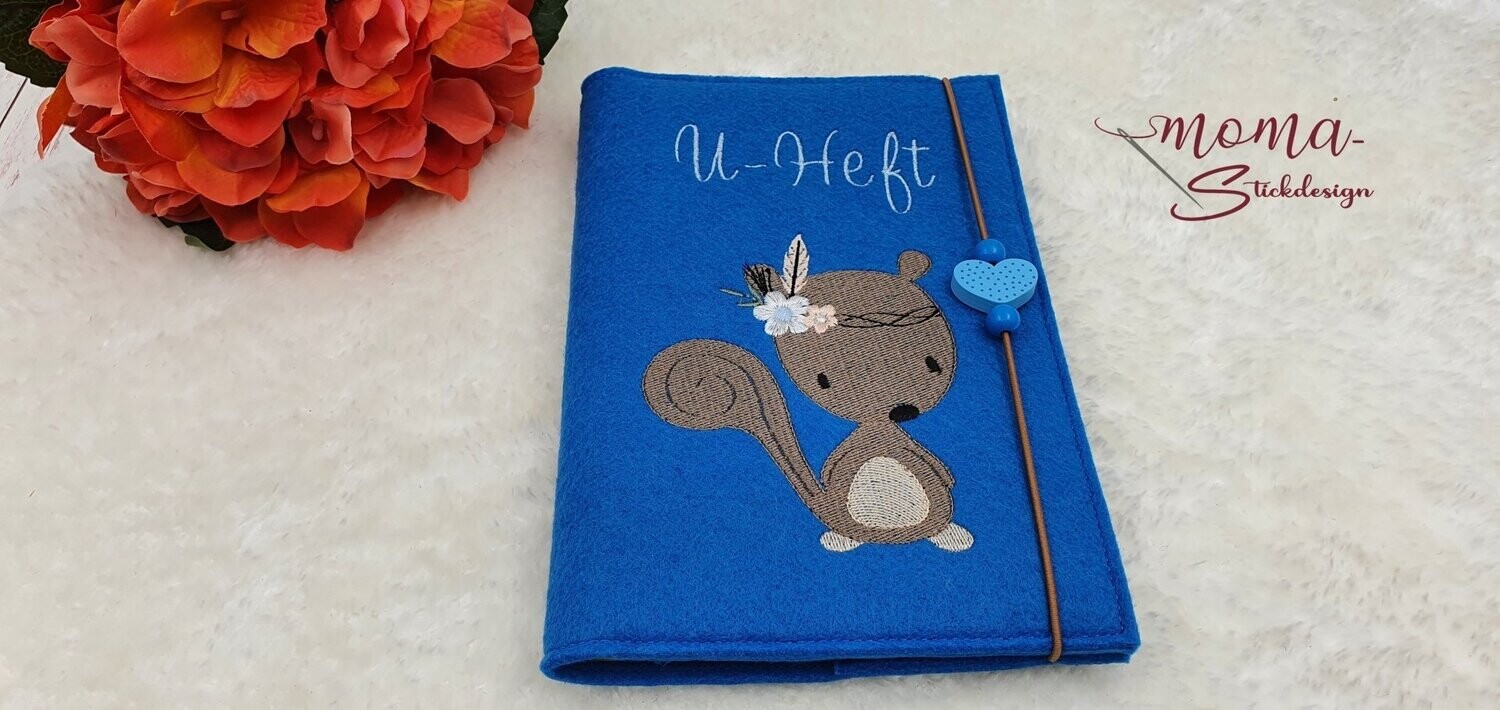 U-Heft Hülle - Boho Eichhörnchen