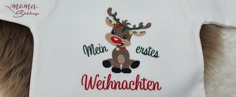Weihnachtsbody - Rentier - Mein Erstes Weihnachten