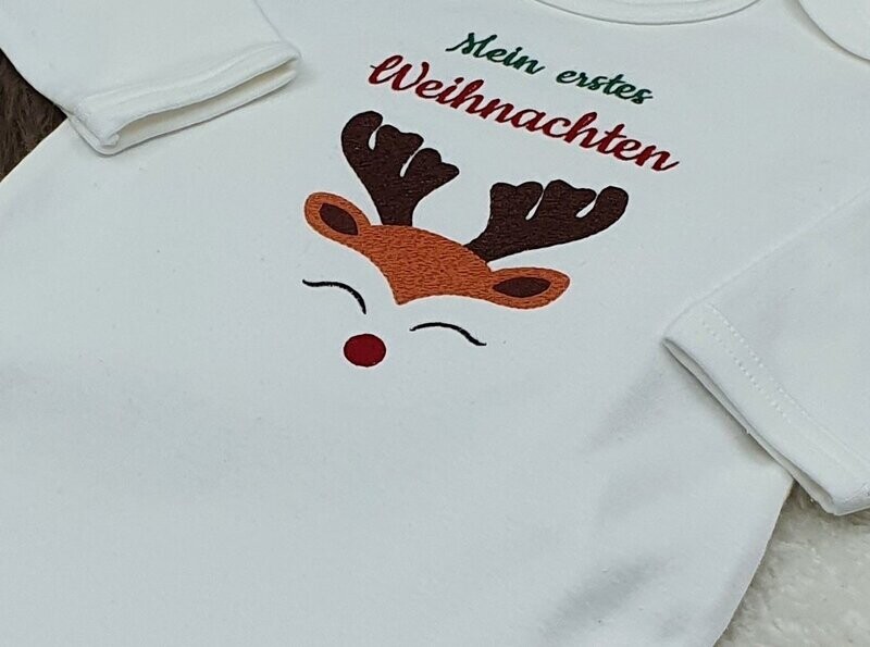 Weihnachtsshirt - Rentierkopf - Mein Erstes Weihnachten