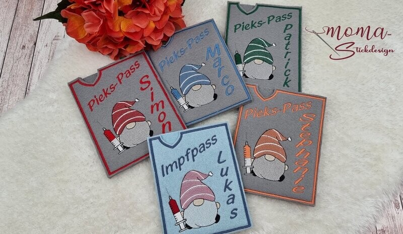 Impfpass Hülle - Gnome mit Name