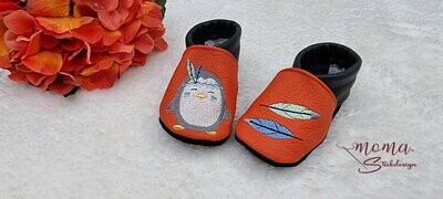 Lederpuschen Boho Pinguin - Federn