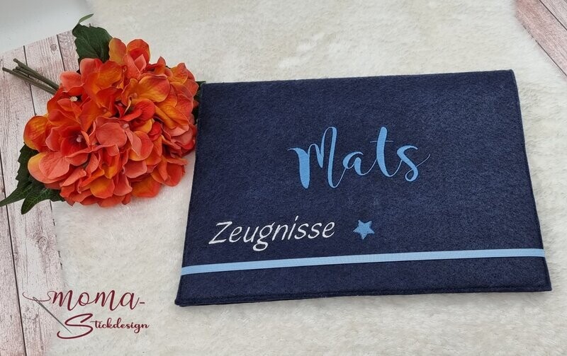 Zeugnismappe - Name in groß