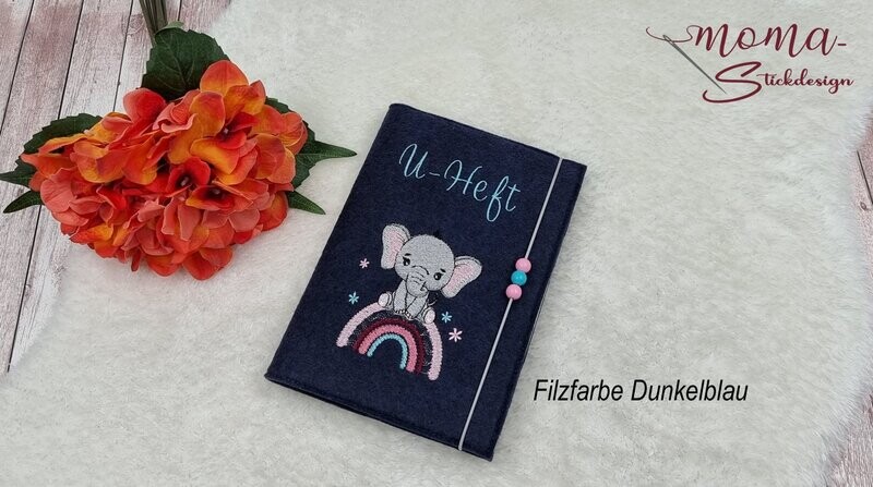 U-Heft Hülle - Elefant mit Regenbogen