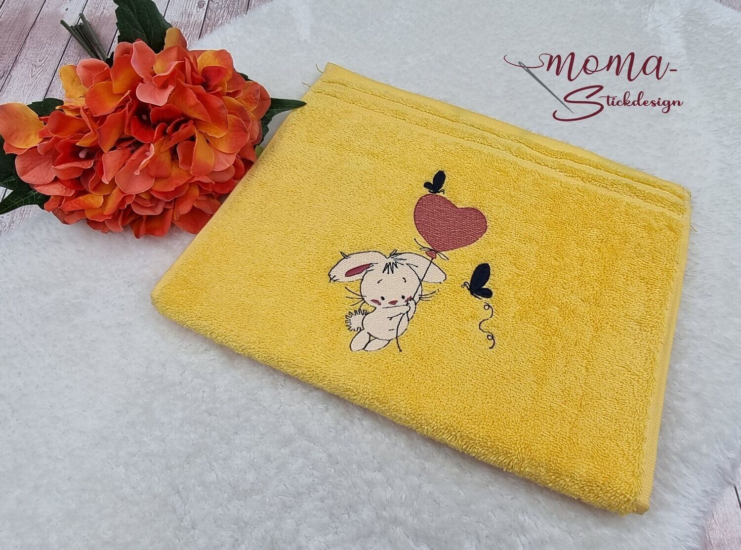 Kinder Handtuch - Hase mit Luftballon, Vossen Calypso Feeling 30 x 50