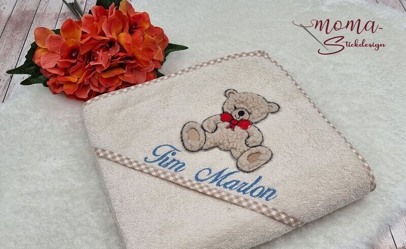 Kapuzenhandtuch Teddy, Natur 80 x 80