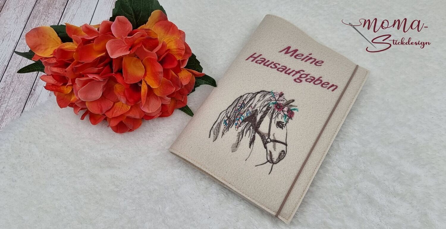 Hausaufgabenheft Hülle - Pferd