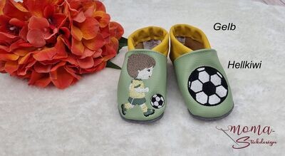 Lederpuschen Fußball Junge, ab Größe 20