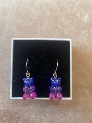 Orecchini orsetti  gommosi glitterati ( + colori)