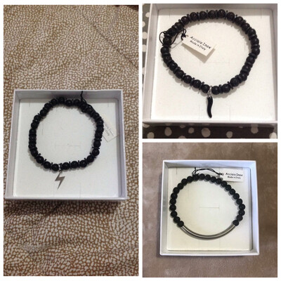 Braccialetto in pietra lavica nera ( + modelli)