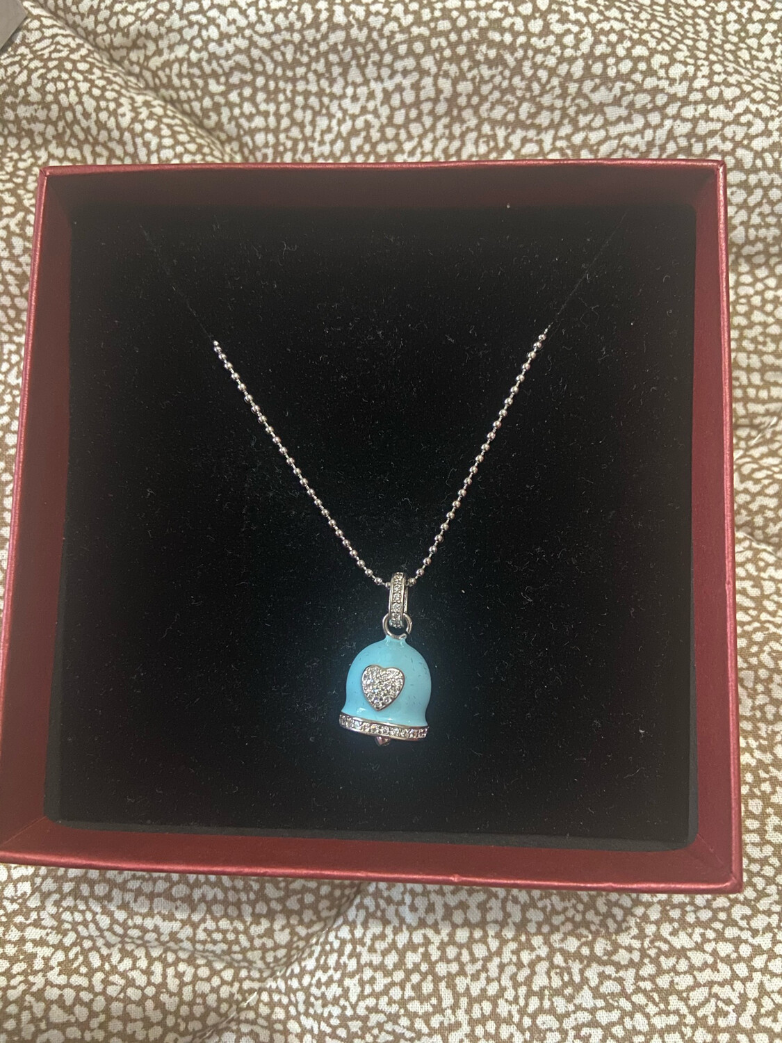 Collana campanella smaltata🖤💙, Collana: 1.acciaio/azzurra
