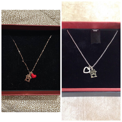 Collana con casa e cuore argento 925 ( argento o oro rosa)